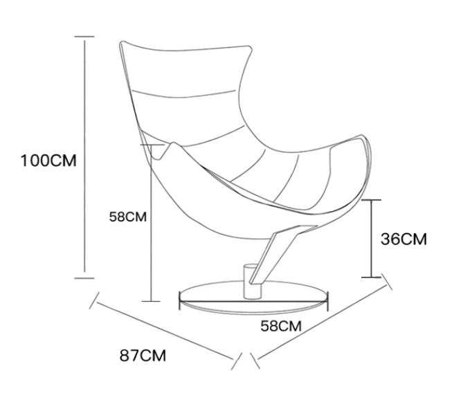 Lobster lounge chair dimensions. 8Ellement